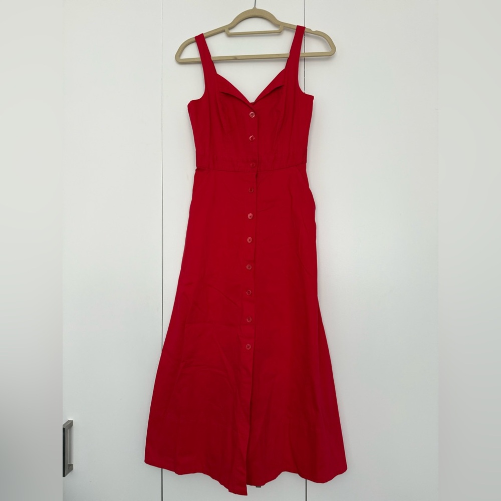Red Equipment Button-Down Dress